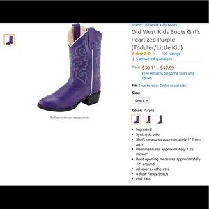 Girls Cowboy Boots Size Size 1 D